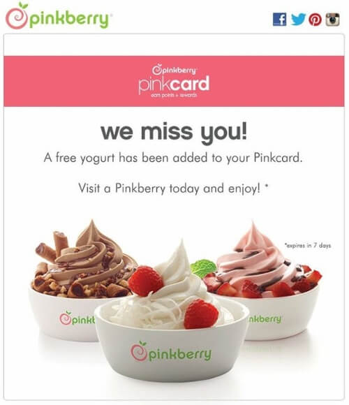 Email Re-engagement Pinkberry