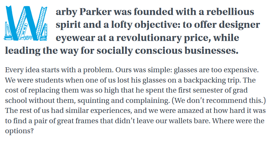 Warby Parker Story for Brand
