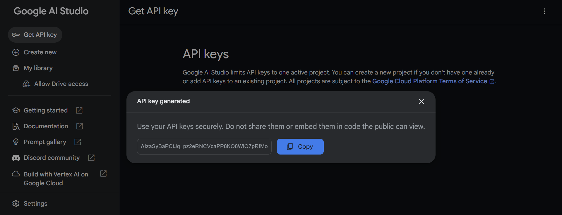 Gemini API For Google Studio AI