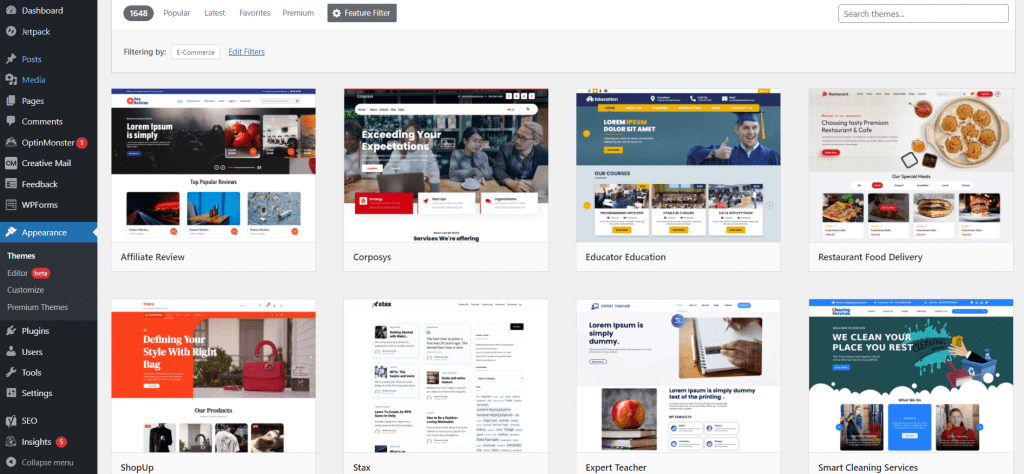 Choose WordPress Theme